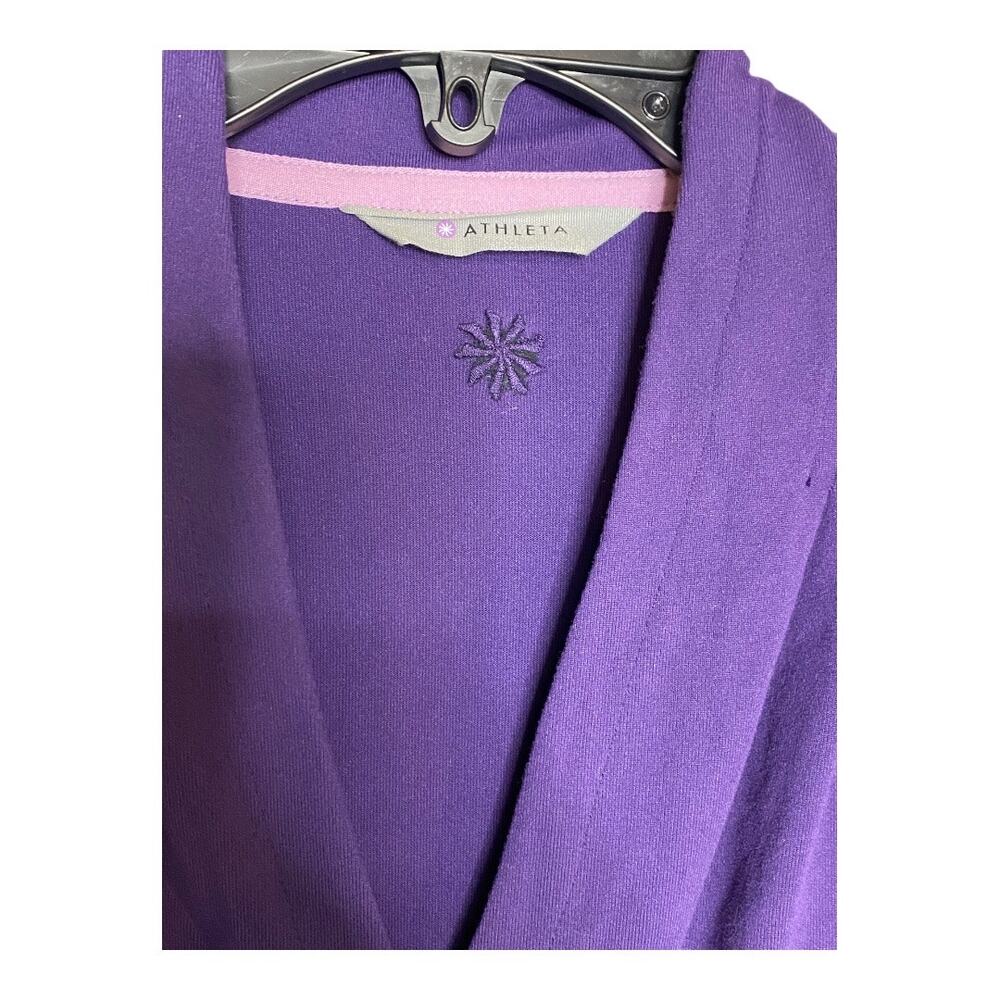 NWT Athleta Suedy Lady Dress XXS Nightshade Purple Long Sleeve Mini Surplice - Picture 4 of 11
